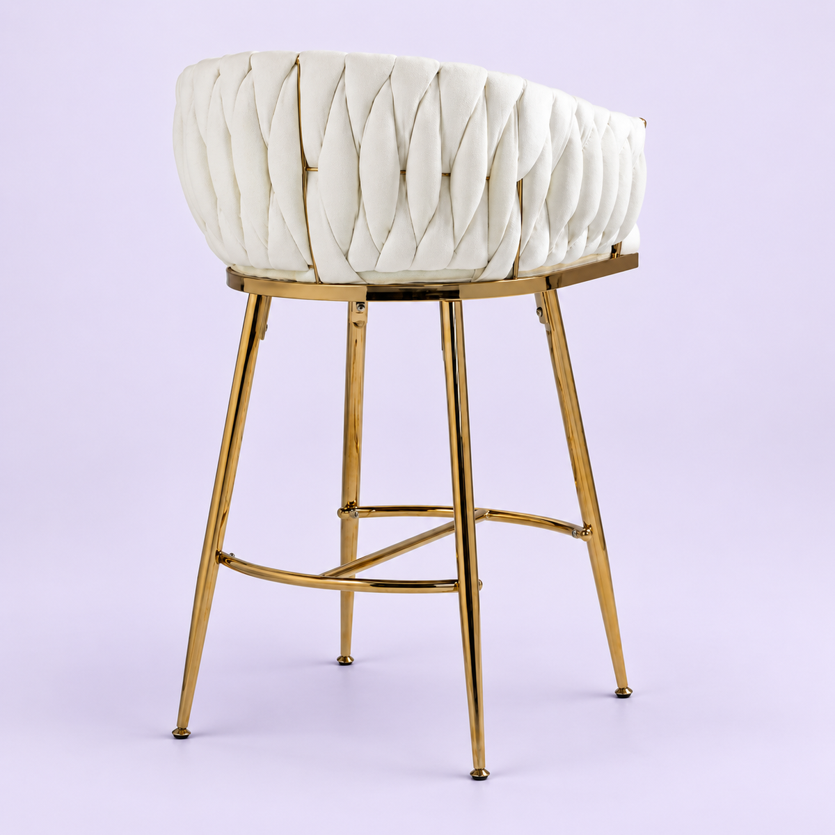 Beige Wave-Back Counter Seating