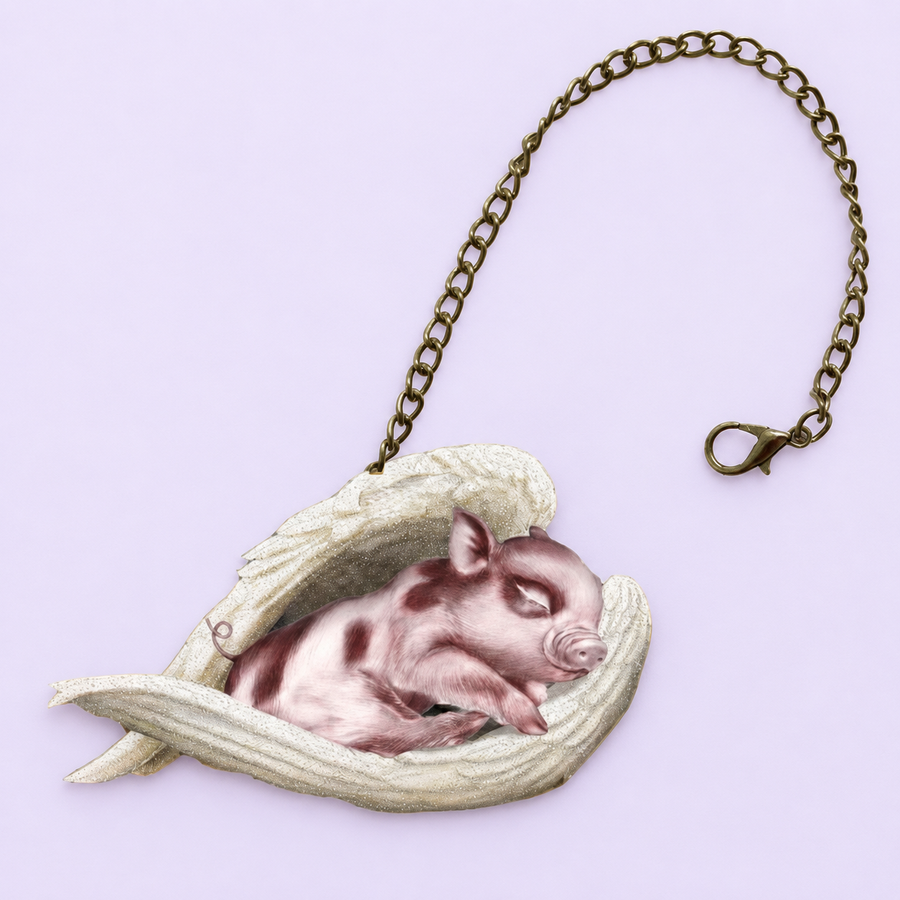 Sleeping Pig Printed Charm