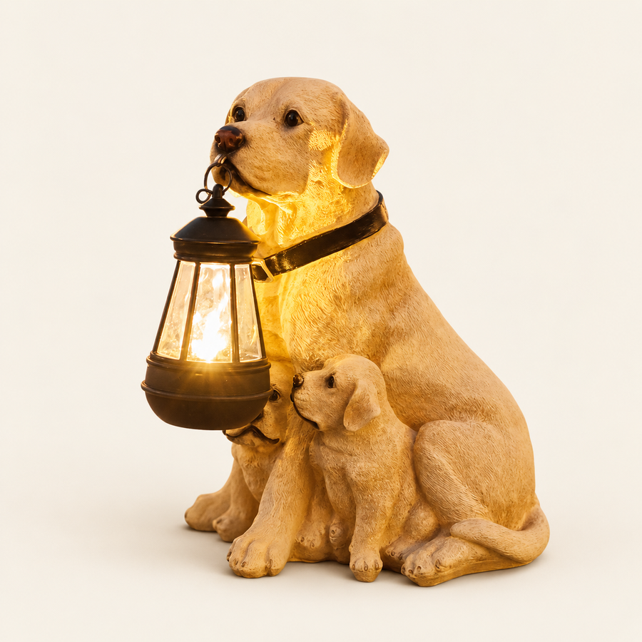 Labrador Lantern Sculpture