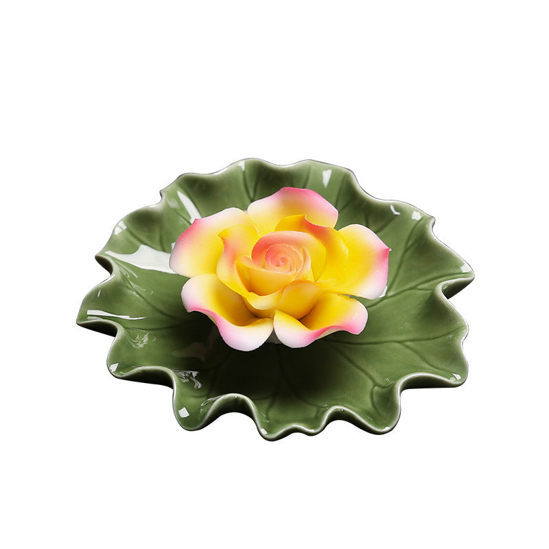 Rose-on-Leaf Incense Dish