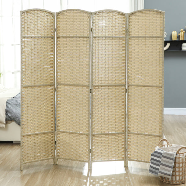 Beige Arched Four-Panel Room Divider