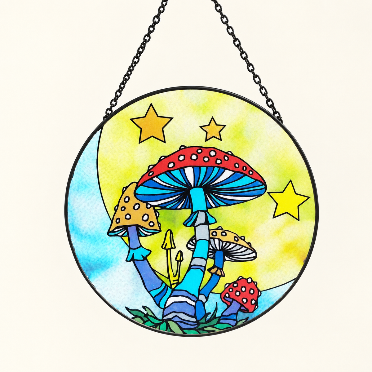Printed Mushroom Window Pendant