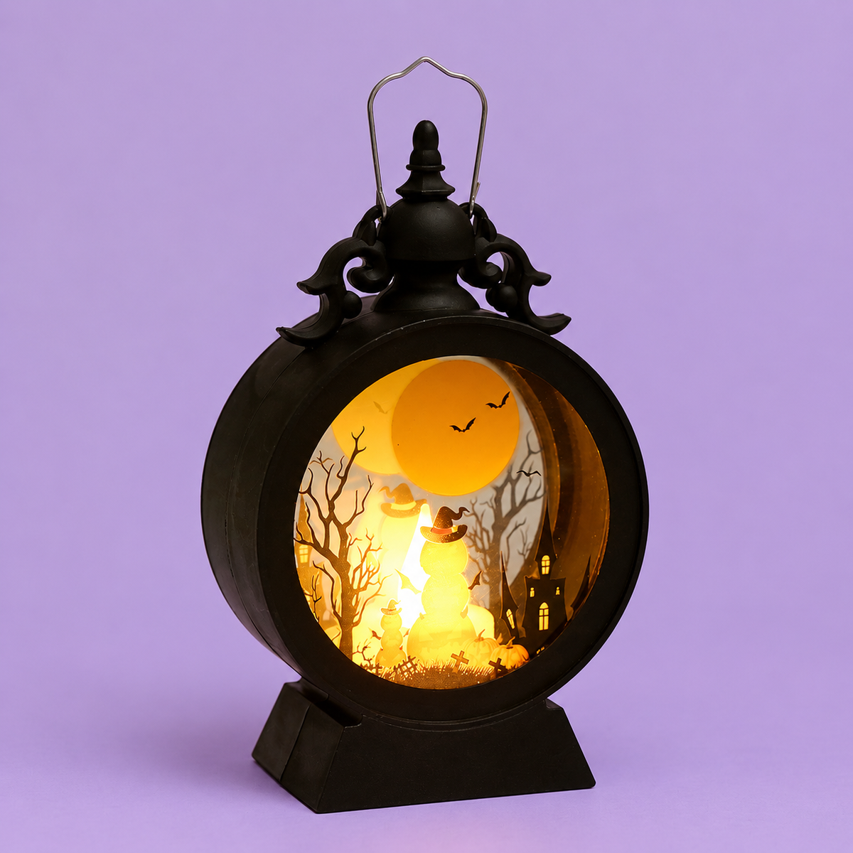 Retro Pumpkin Scene Lantern