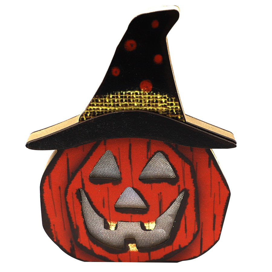 Layered Witch-Hat Pumpkin Ornament
