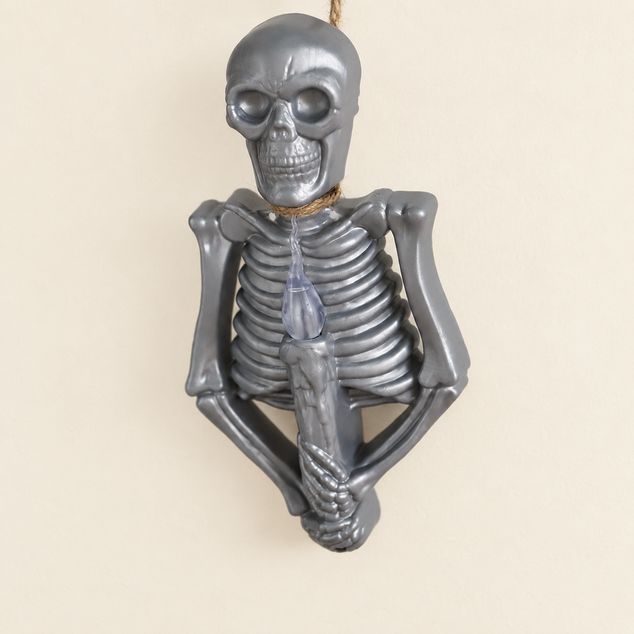 Silver-Toned Skeleton Wall Ornament