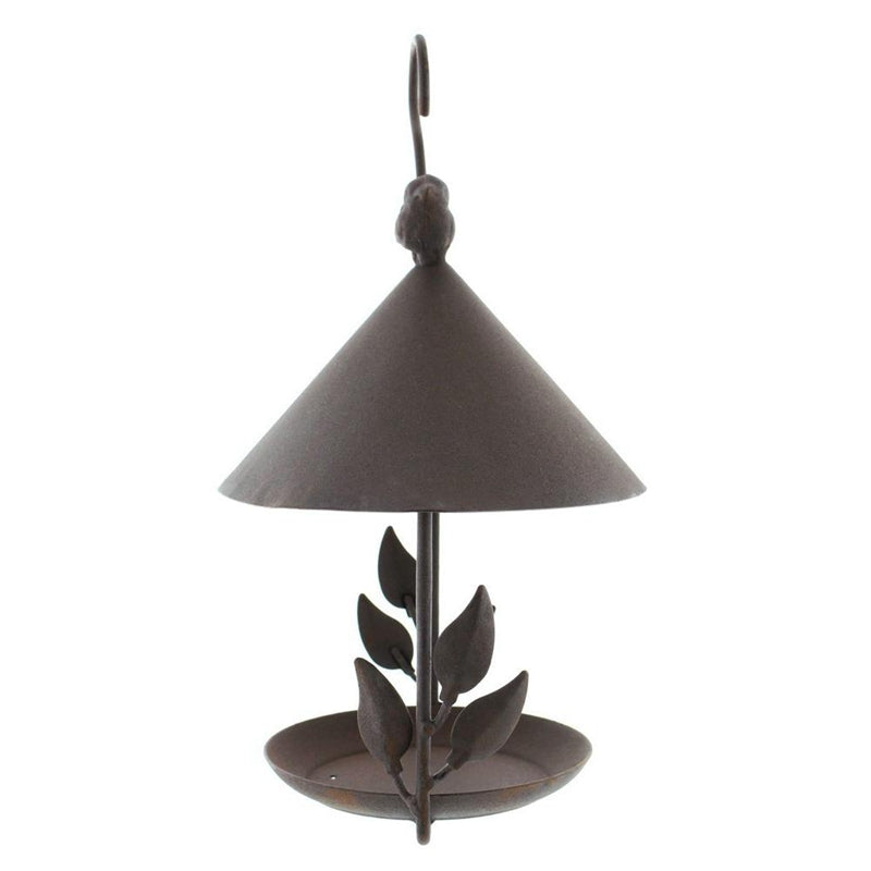 Bird-and-Leaf Roofed Feeder