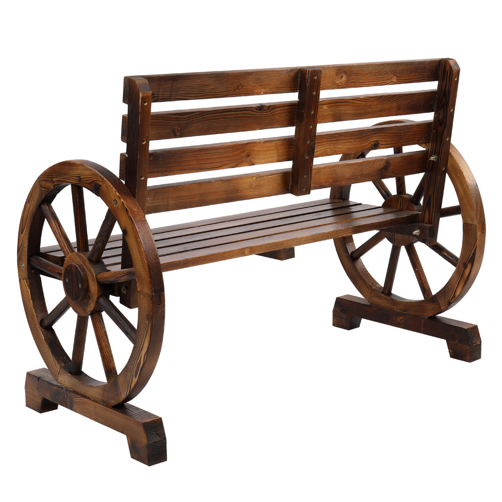 Brown Wheel-Arm Bench