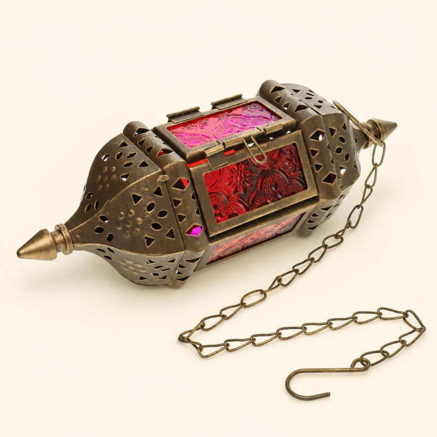 Red-Panel Decorative Lantern