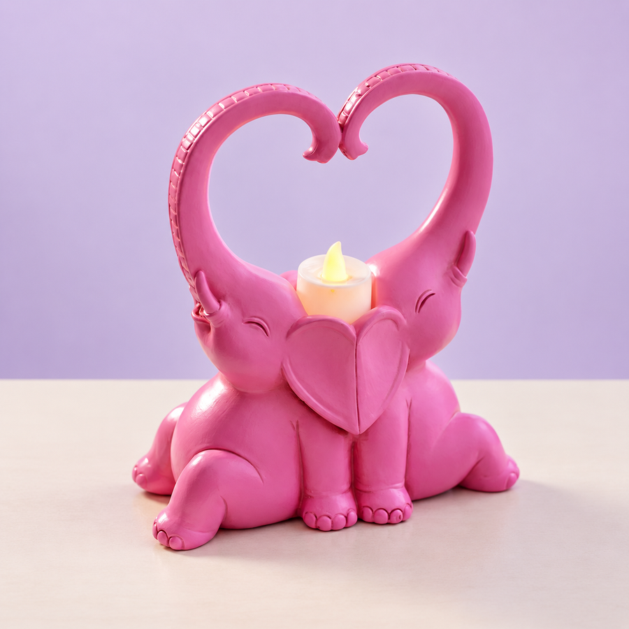 Pink Elephant Candle Holder