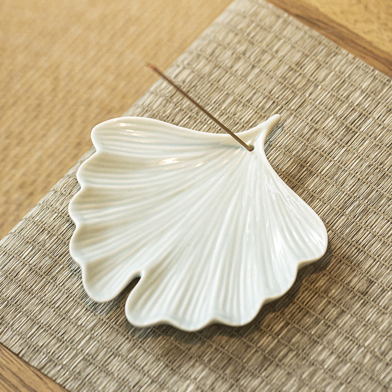 Celadon Ginkgo Incense Dish