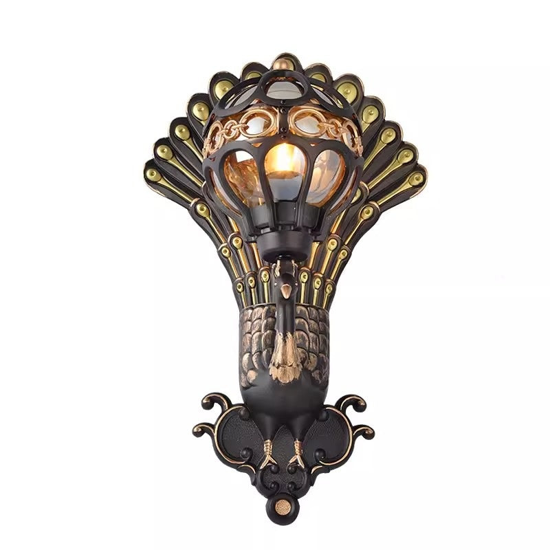 Black Peacock Wall Light