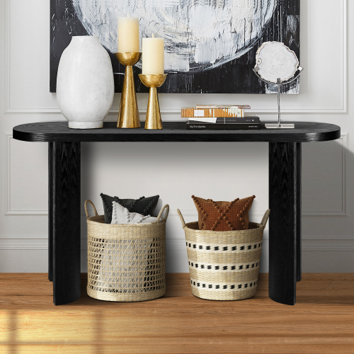 Black Curved-Leg Console Table