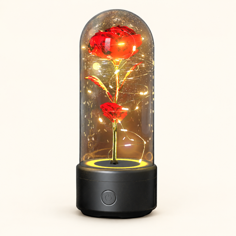 Red Rose Cloche Accent Light
