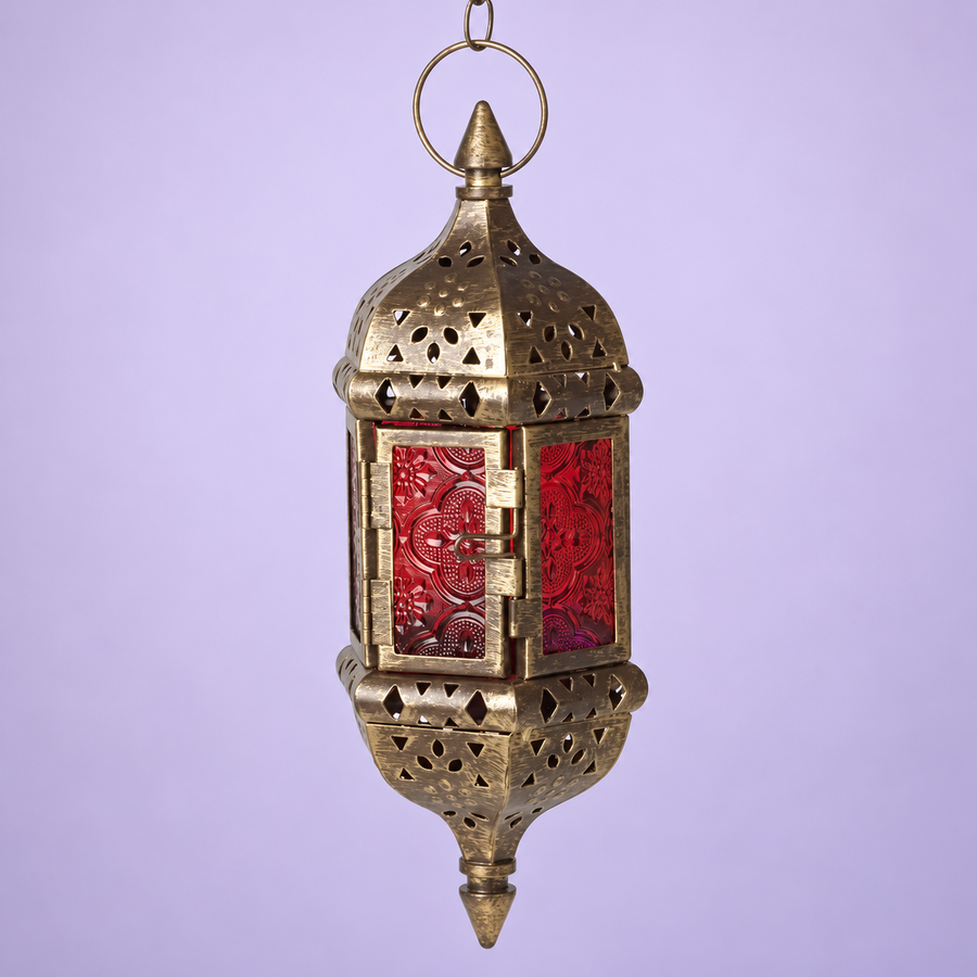 Red-Panel Decorative Lantern