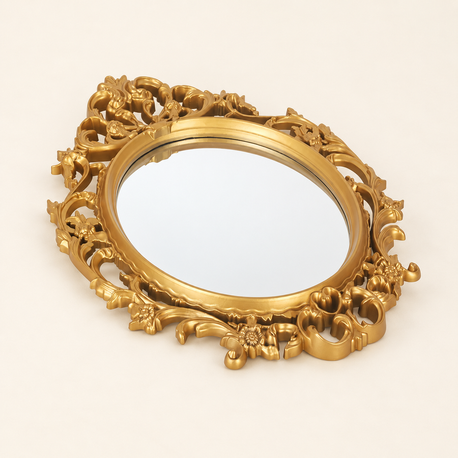 Gold Scroll-Frame Mirror