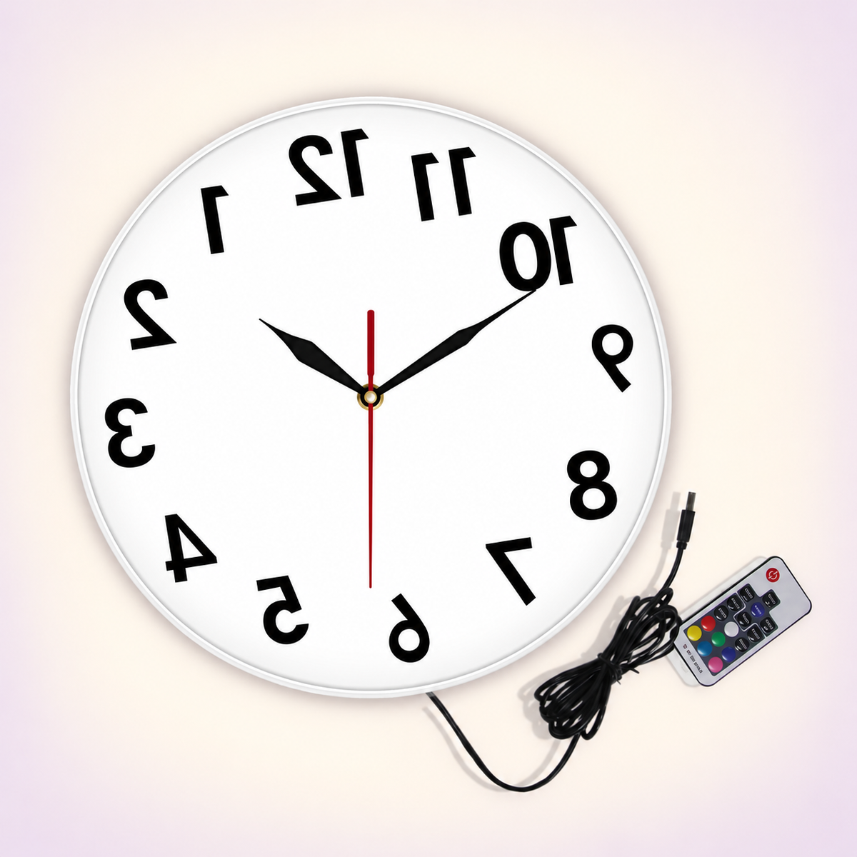 Reversed-Numeral Wall Clock