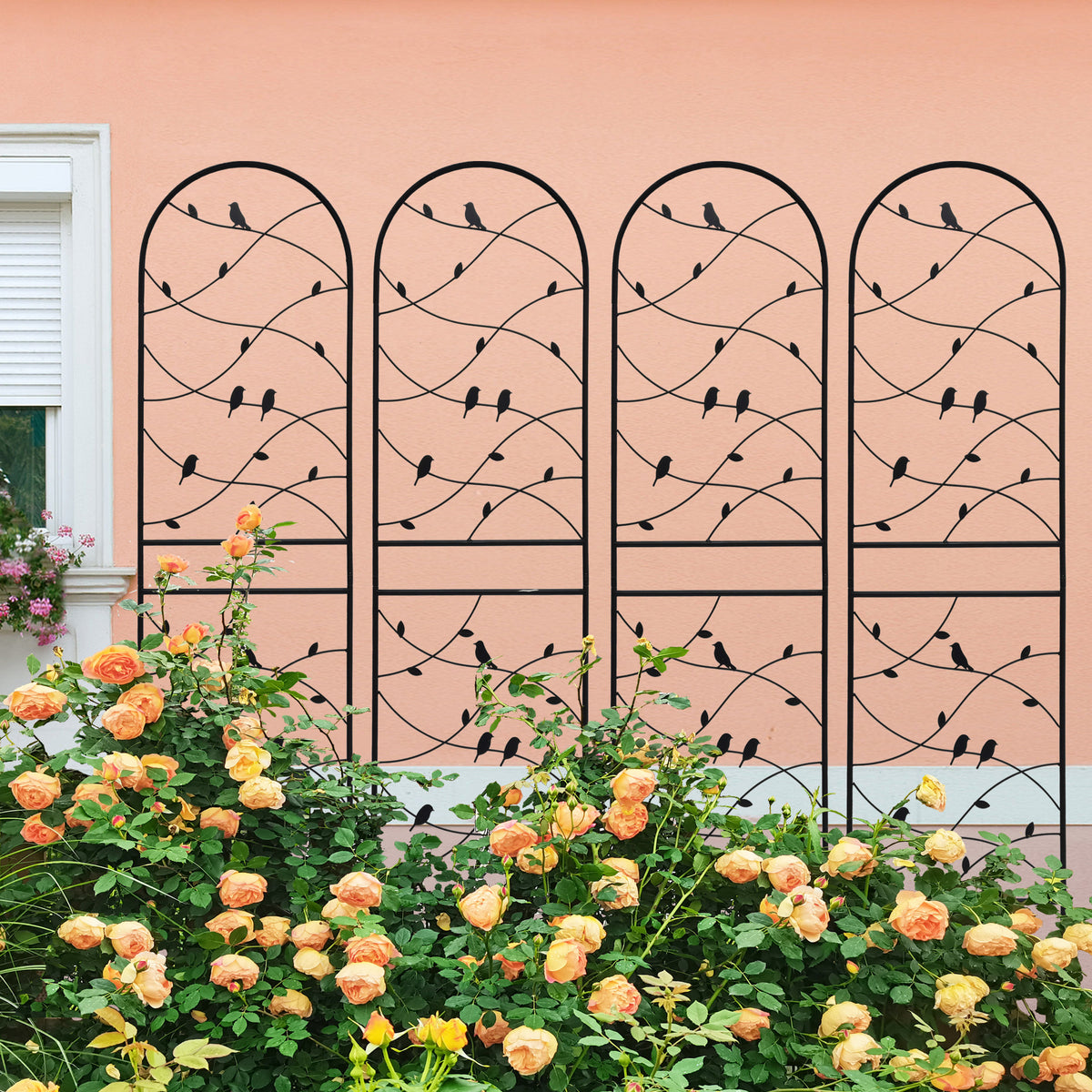 Black Bird Trellis Set