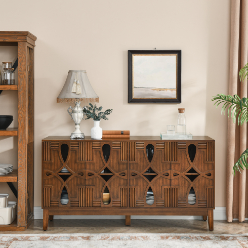 Walnut Openwork Sideboard