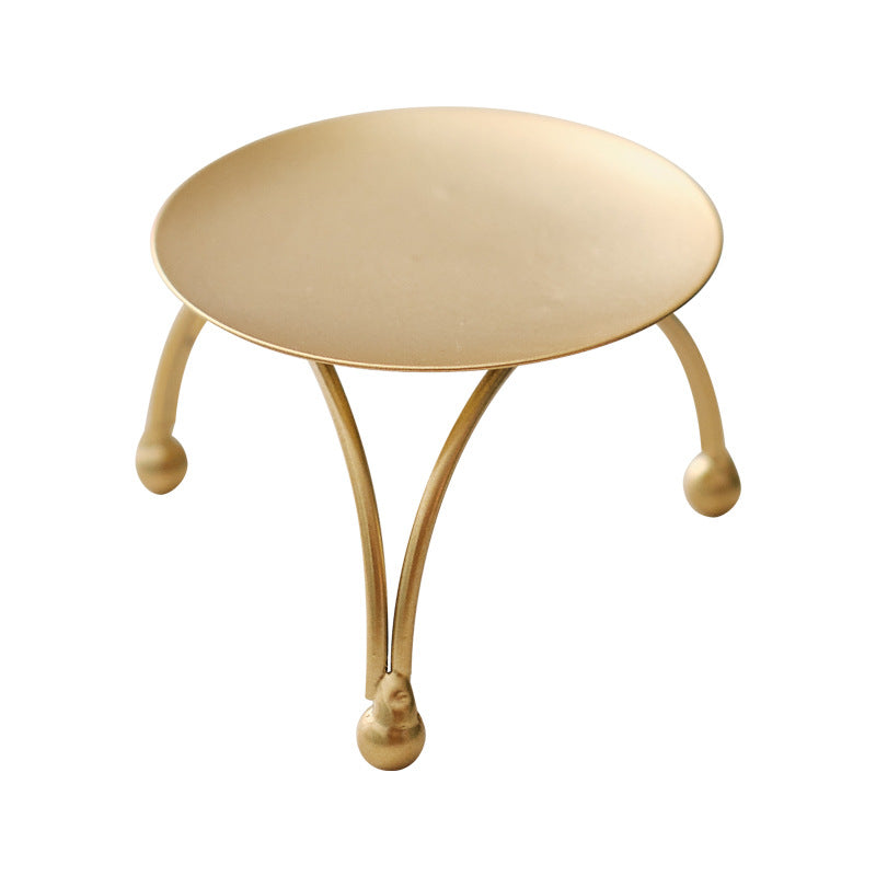 Gold Stool-Shaped Candle Stand