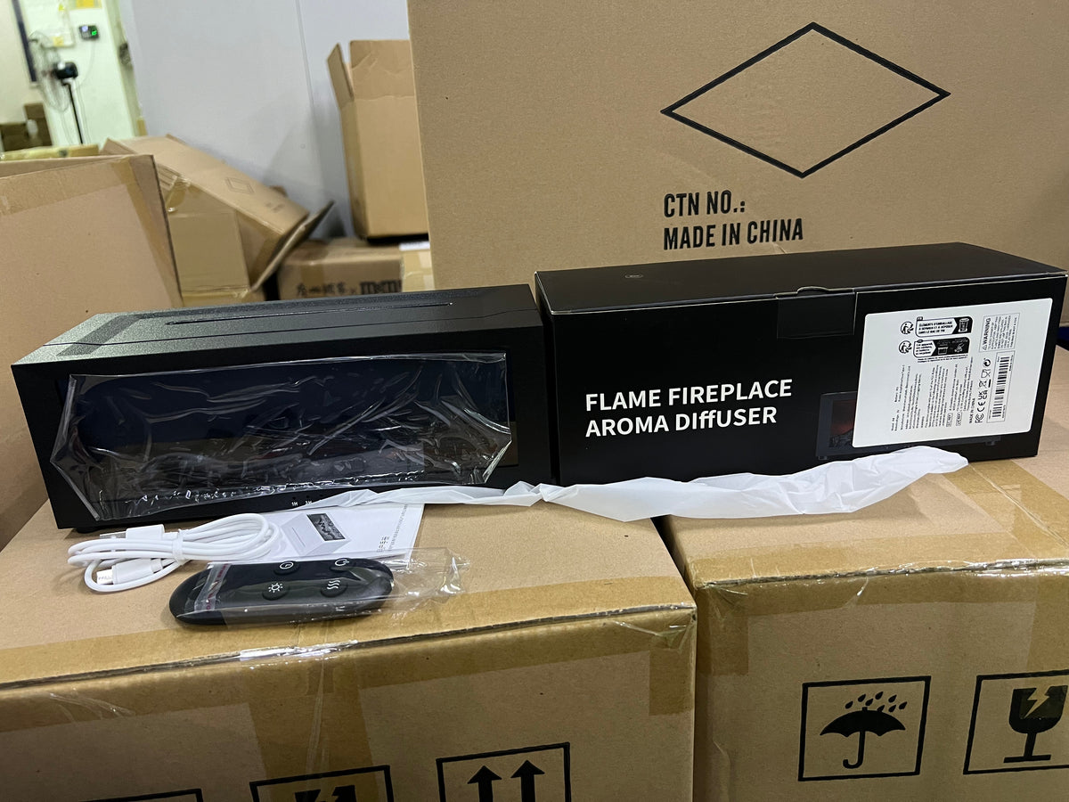 Black Mini Fireplace-Form Diffuser