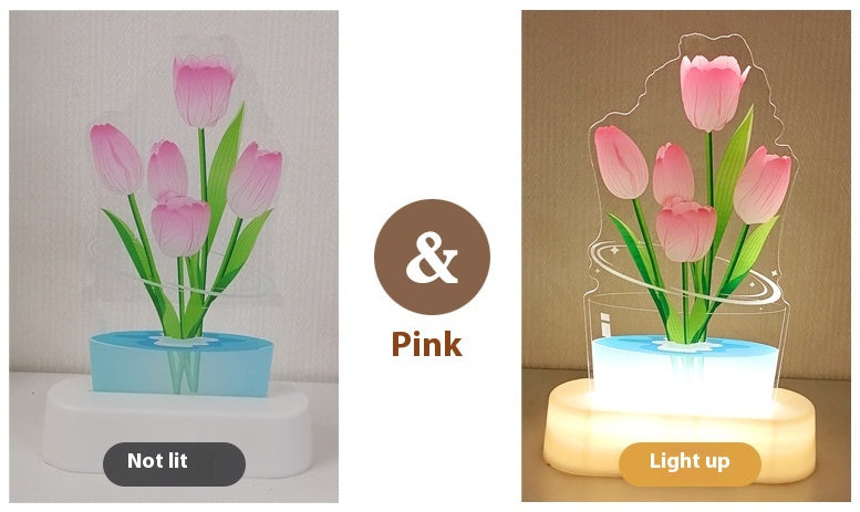 Pink Tulip Illustration Accent Light